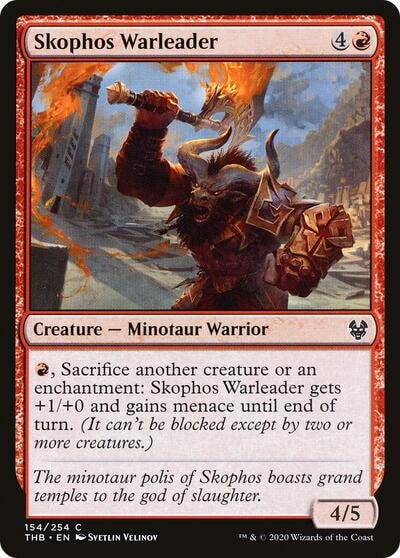 Skophos Warleader (THB) #154 Common (Lightly Played) Theros Beyond Death Magic: The Gathering: 2020