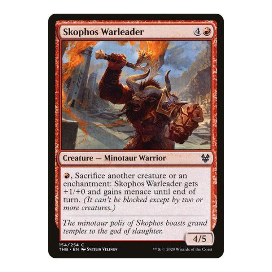 Skophos Warleader (THB) #154 Common (Lightly Played) Theros Beyond Death Magic: The Gathering: 2020