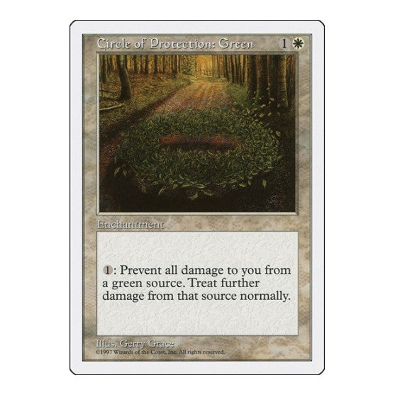 Circle of Protection: Green (5ED) #19 Common (Heavily Played) Fifth Edition Magic: The Gathering: 1997