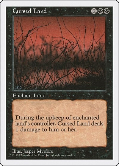 Cursed Land (5ED) #152 Uncommon (Moderately Played) Fifth Edition Magic: The Gathering: 1997