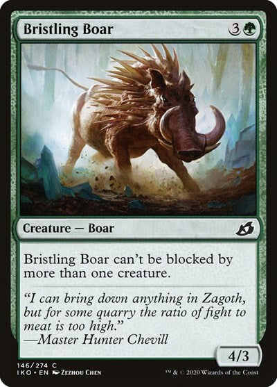 Bristling Boar (IKO) #146 Common (Foil Lightly Played) Ikoria: Lair of Behemoths Magic: The Gathering: 2020