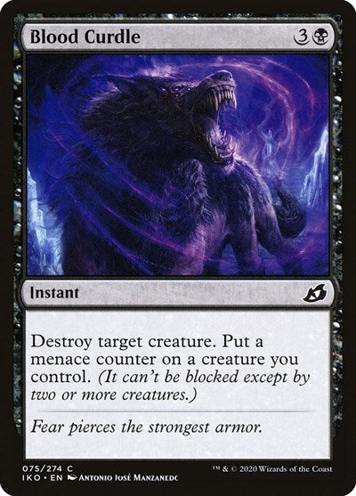 2020 Magic: Ikoria: Lair of Behemoths (IKO) - Blood Curdle (#75, Common)