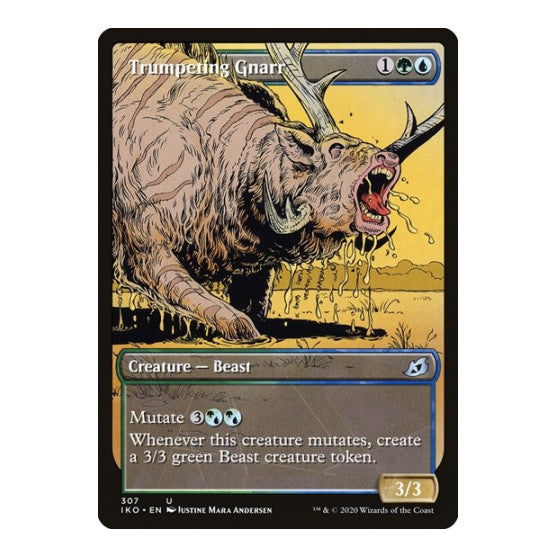 Trumpeting Gnarr Showcase (IKO) #307 Uncommon Ikoria: Lair of Behemoths Magic: The Gathering: 2020