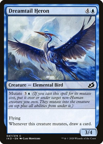 2020 Magic: Ikoria: Lair of Behemoths (IKO) - Dreamtail Heron (#47, Common) (Foil, Lightly Played)