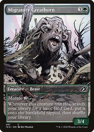 Migratory Greathorn Showcase (IKO) #297 Common Ikoria: Lair of Behemoths Magic: The Gathering: 2020