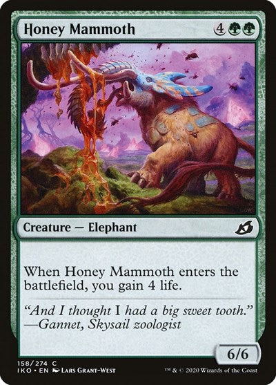 2020 Magic: Ikoria: Lair of Behemoths (IKO) - Honey Mammoth (#158, Common)
