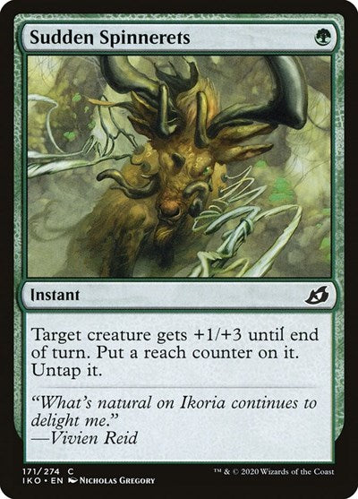 2020 Magic: Ikoria: Lair of Behemoths (IKO) - Sudden Spinnerets (#171, Common) (Foil, Lightly Played)
