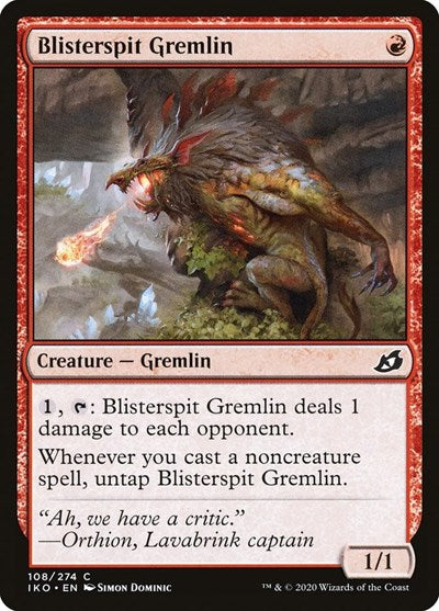 2020 Magic: Ikoria: Lair of Behemoths (IKO) - Blisterspit Gremlin (#108, Common) (Foil, Lightly Played)
