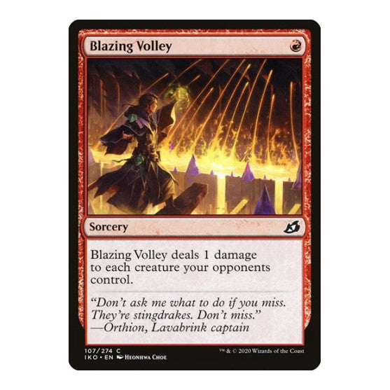 Blazing Volley (IKO) #107 Common Ikoria: Lair of Behemoths Magic: The Gathering: 2020