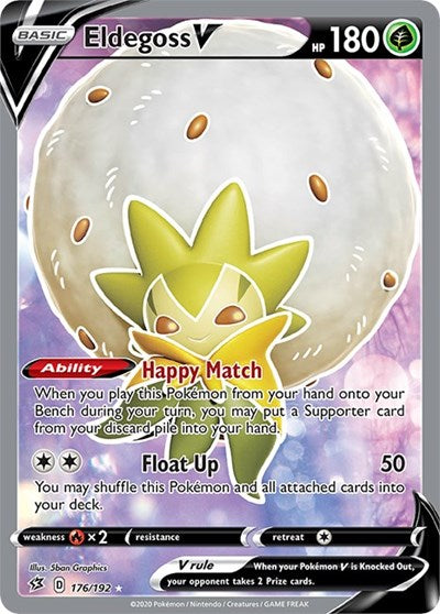 Eldegoss V Full Art (SWSH02) #176/192 Ultra Rare (Holofoil Near Mint) SWSH02: Rebel Clash Pokemon: 2020