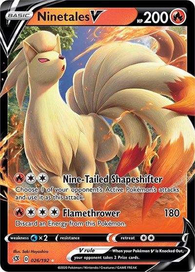 Ninetales V (SWSH02) #026/192 Ultra Rare (Holofoil Near Mint) SWSH02: Rebel Clash Pokemon: 2020
