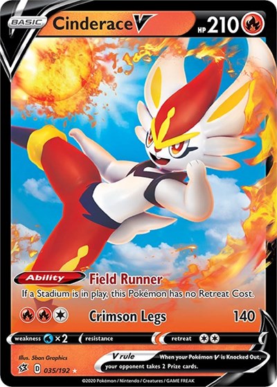 Cinderace V (SWSH02) #035/192 Ultra Rare SWSH02: Rebel Clash Pokemon: 2020
