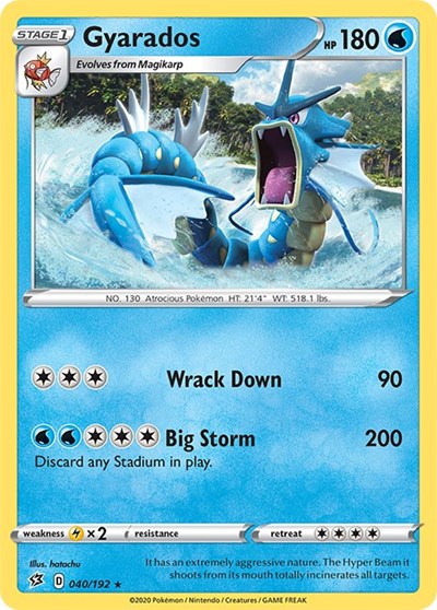 Gyarados (SWSH02) #040/192 Holo Rare (Holofoil Near Mint) SWSH02: Rebel Clash Pokemon: 2020
