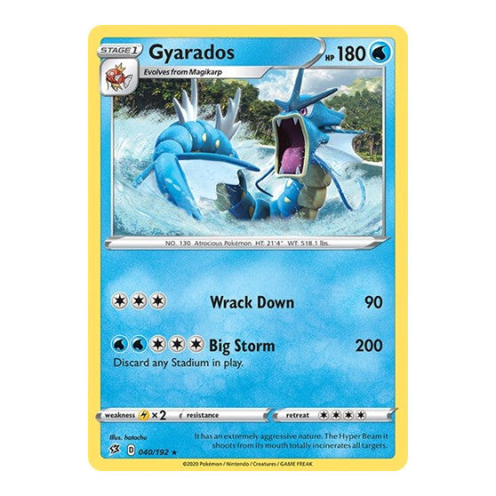 Gyarados (SWSH02) #040/192 Holo Rare (Holofoil Near Mint) SWSH02: Rebel Clash Pokemon: 2020