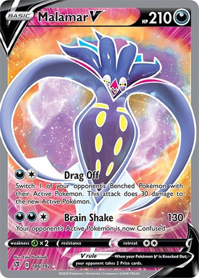 Malamar V Full Art (SWSH02) #186/192 Ultra Rare (Holofoil Near Mint) SWSH02: Rebel Clash Pokemon: 2020