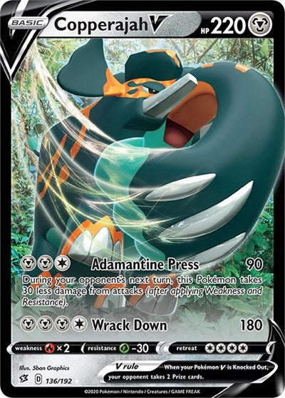 Copperajah V (SWSH02) #136/192 Ultra Rare (Holofoil Near Mint) SWSH02: Rebel Clash Pokemon: 2020