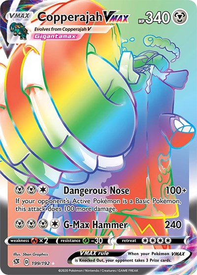Copperajah VMAX Secret (SWSH02) #199/192 Secret Rare (Holofoil Near Mint) SWSH02: Rebel Clash Pokemon: 2020