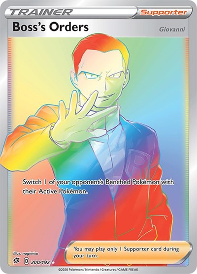 Bosss Orders Secret (SWSH02) #200/192 Secret Rare (Holofoil Lightly Played) SWSH02: Rebel Clash Pokemon: 2020