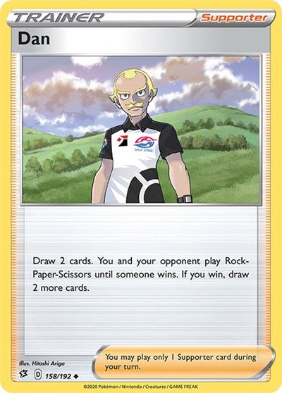 Dan (SWSH02) #158/192 Uncommon (Reverse Holofoil Moderately Played) SWSH02: Rebel Clash Pokemon: 2020