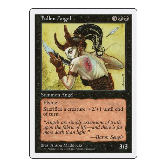 Fallen Angel (5ED) #161 Uncommon (Heavily Played) Fifth Edition Magic: The Gathering: 1997