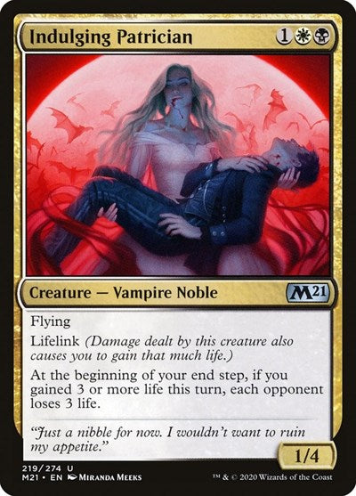 Indulging Patrician (M21) #219 Uncommon (Lightly Played) Core Set 2021 Magic: 2020