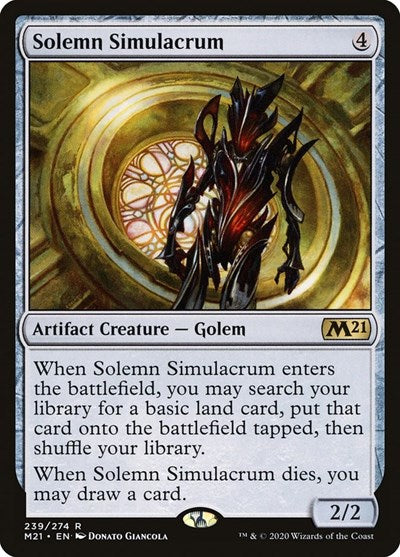 Solemn Simulacrum (M21) #239 Rare (Lightly Played) Core Set 2021 Magic: The Gathering: 2020