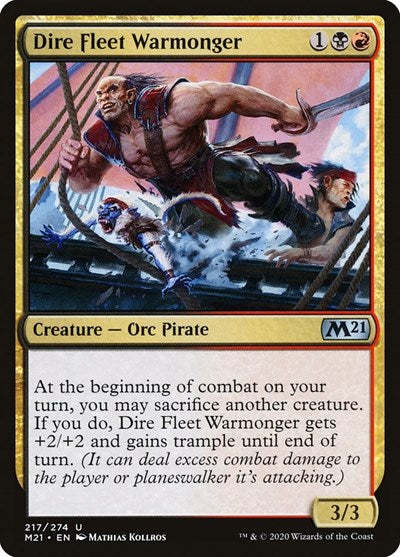 Dire Fleet Warmonger (M21) #217 Uncommon (Lightly Played) Core Set 2021 Magic: The Gathering: 2020