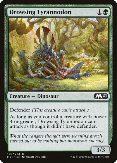 Drowsing Tyrannodon (M21) #178 Common (Lightly Played) Core Set 2021 Magic: The Gathering: 2020