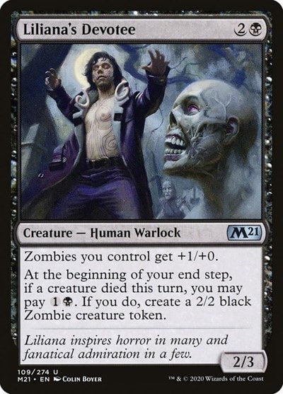 Lilianas Devotee (M21) #109 Uncommon (Moderately Played) Core Set 2021 Magic: The Gathering: 2020