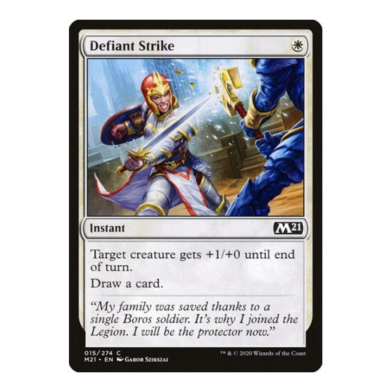 Defiant Strike (M21) #15 Common (Lightly Played) Core Set 2021 Magic: The Gathering: 2020