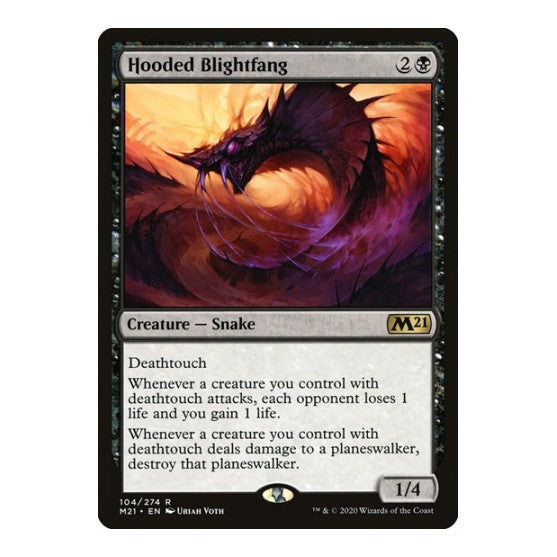 Hooded Blightfang (M21) #104 Rare (Near Mint) Core Set 2021 Magic: The Gathering: 2020