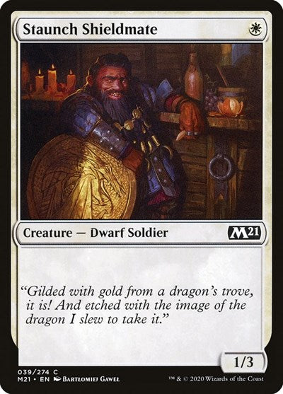 Staunch Shieldmate (M21) #39 Common (Foil Lightly Played) Core Set 2021 Magic: The Gathering: 2020
