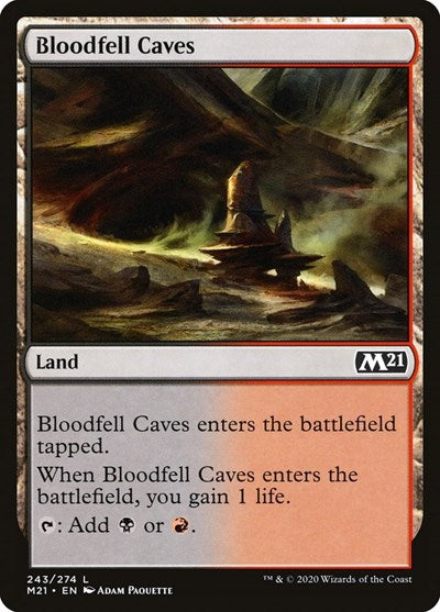 Bloodfell Caves (M21) #243 Land (Lightly Played) Core Set 2021 Magic: The Gathering: 2020