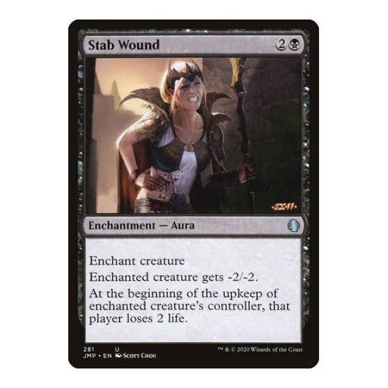Stab Wound (JMP) #281 Uncommon (Lightly Played) Jumpstart Magic: The Gathering: 2020