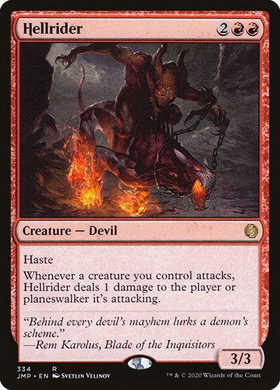 Hellrider (JMP) #334 Rare (Lightly Played) Jumpstart Magic: The Gathering: 2020
