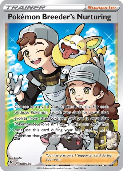 Pokemon Breeders Nurturing Full Art (SWSH03) #188/189 Ultra Rare (Holofoil Near Mint) SWSH03: Darkness Ablaze Pokemon: 2020