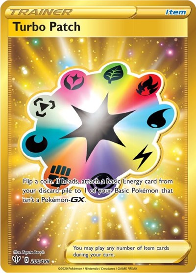Turbo Patch Secret (SWSH03) #200/189 Secret Rare (Holofoil Near Mint) SWSH03: Darkness Ablaze Pokemon: 2020