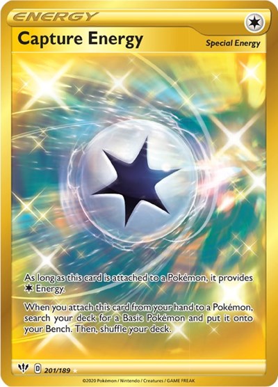 Capture Energy Secret (SWSH03) #201/189 Secret Rare (Holofoil Near Mint) SWSH03: Darkness Ablaze Pokemon: 2020