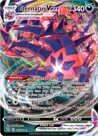 Eternatus VMAX (SWSH03) #117/189 Ultra Rare (Holofoil Near Mint) SWSH03: Darkness Ablaze Pokemon: 2020