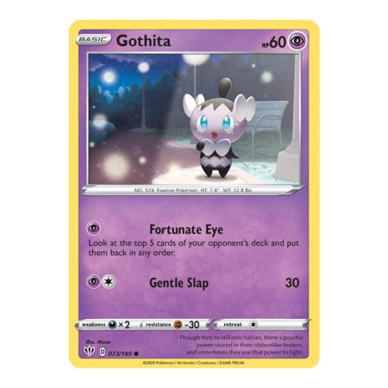 Gothita (SWSH03) #073/189 Common (Reverse Holofoil Lightly Played) SWSH03: Darkness Ablaze Pokemon: 2020