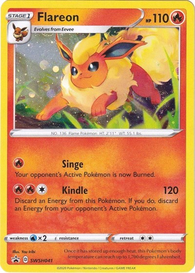 Flareon - SWSH041 (SWSD) #SWSH041 Promo (Holofoil Near Mint) SWSH: Sword & Shield Promo Cards Pokemon: 2019