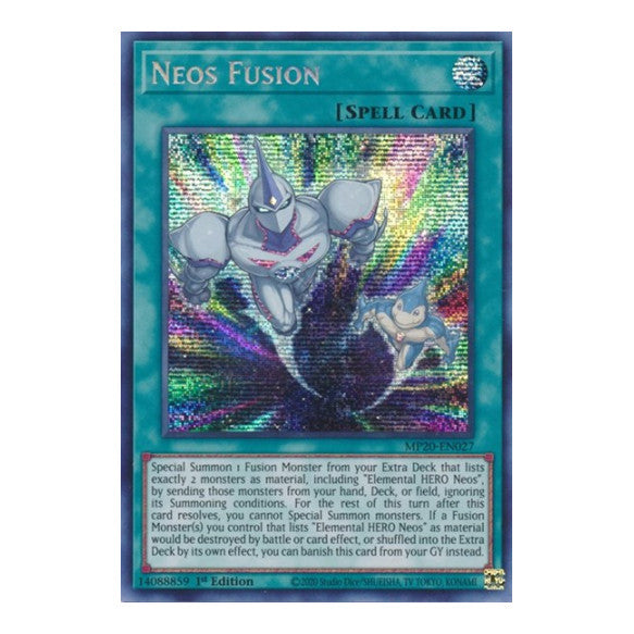 Neos Fusion (MP20) #MP20-EN027 Prismatic Secret Rare (1st Edition Near Mint) 2020 Tin of Lost Memories YuGiOh: 2020