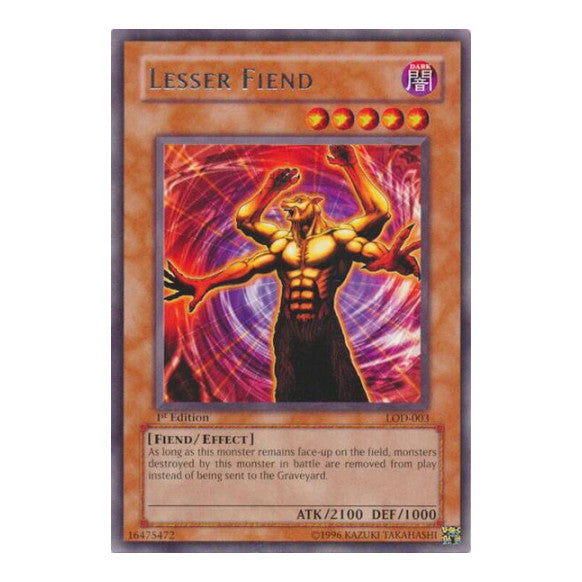 Lesser Fiend (LOD) #LOD-003 Rare (Unlimited Lightly Played) Legacy of Darkness YuGiOh: 2017
