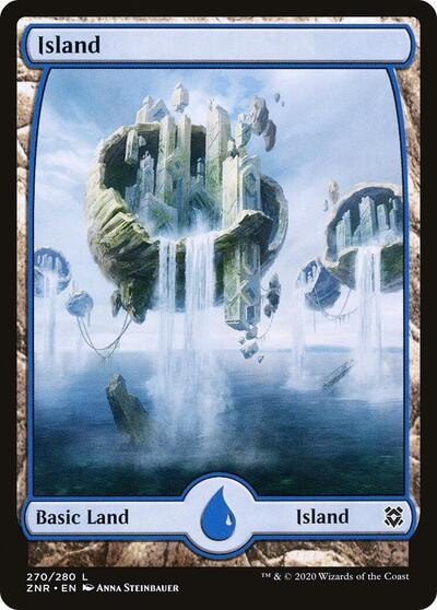 Island 270 Full Art (ZNR) #270 Land (Lightly Played) Zendikar Rising Magic: The Gathering: 2020