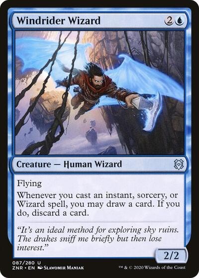 Windrider Wizard (ZNR) #87 Uncommon (Lightly Played) Zendikar Rising Magic: The Gathering: 2020