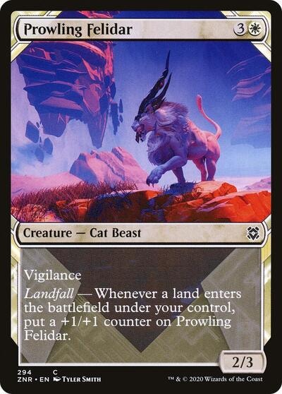 Prowling Felidar Showcase (ZNR) #294 Common (Lightly Played) Zendikar Rising Magic: The Gathering: 2020