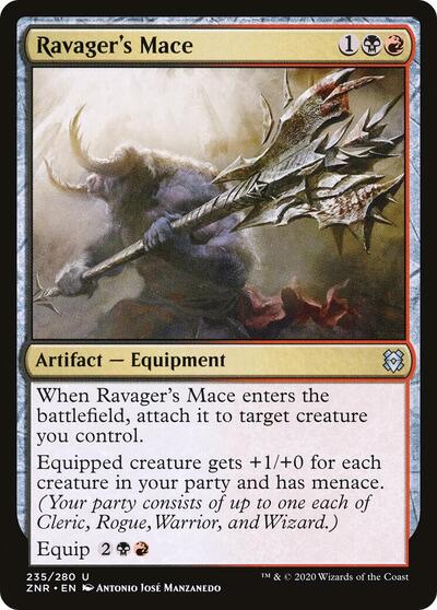 Ravagers Mace (ZNR) #235 Uncommon (Lightly Played) Zendikar Rising Magic: The Gathering: 2020
