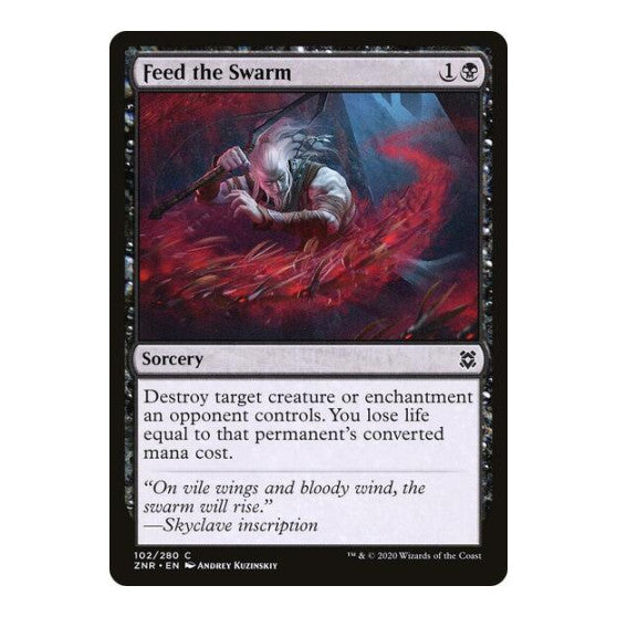 Feed the Swarm (ZNR) #102 Common (Lightly Played) Zendikar Rising Magic: The Gathering: 2020