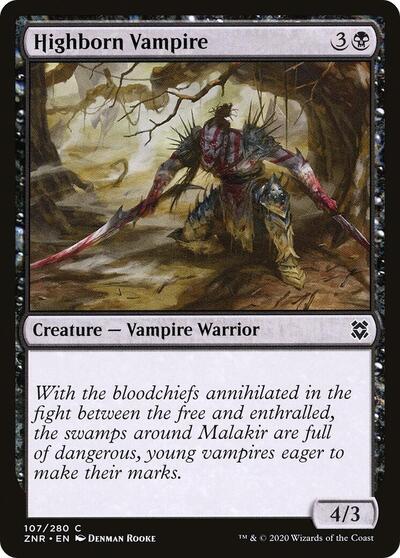 Highborn Vampire (ZNR) #107 Common Zendikar Rising Magic: The Gathering: 2020