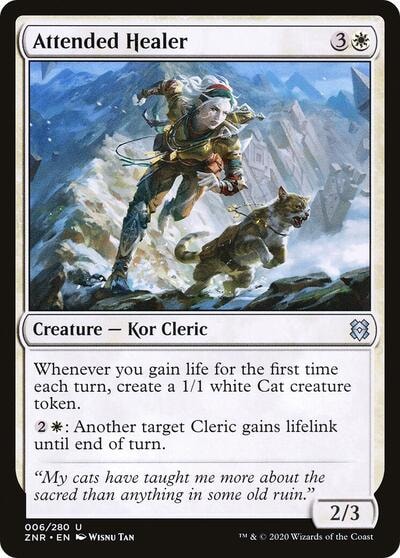 Attended Healer (ZNR) #6 Uncommon (Lightly Played) Zendikar Rising Magic: The Gathering: 2020